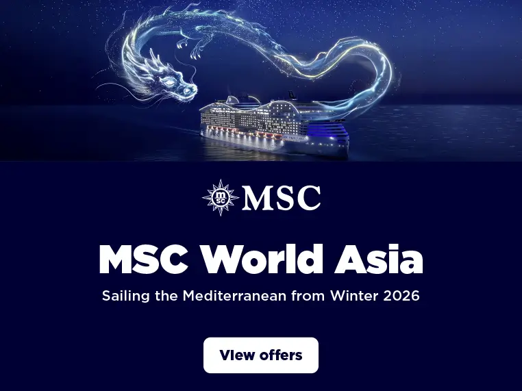 MSC World Asia Mediterranean Sailings Winter 2026